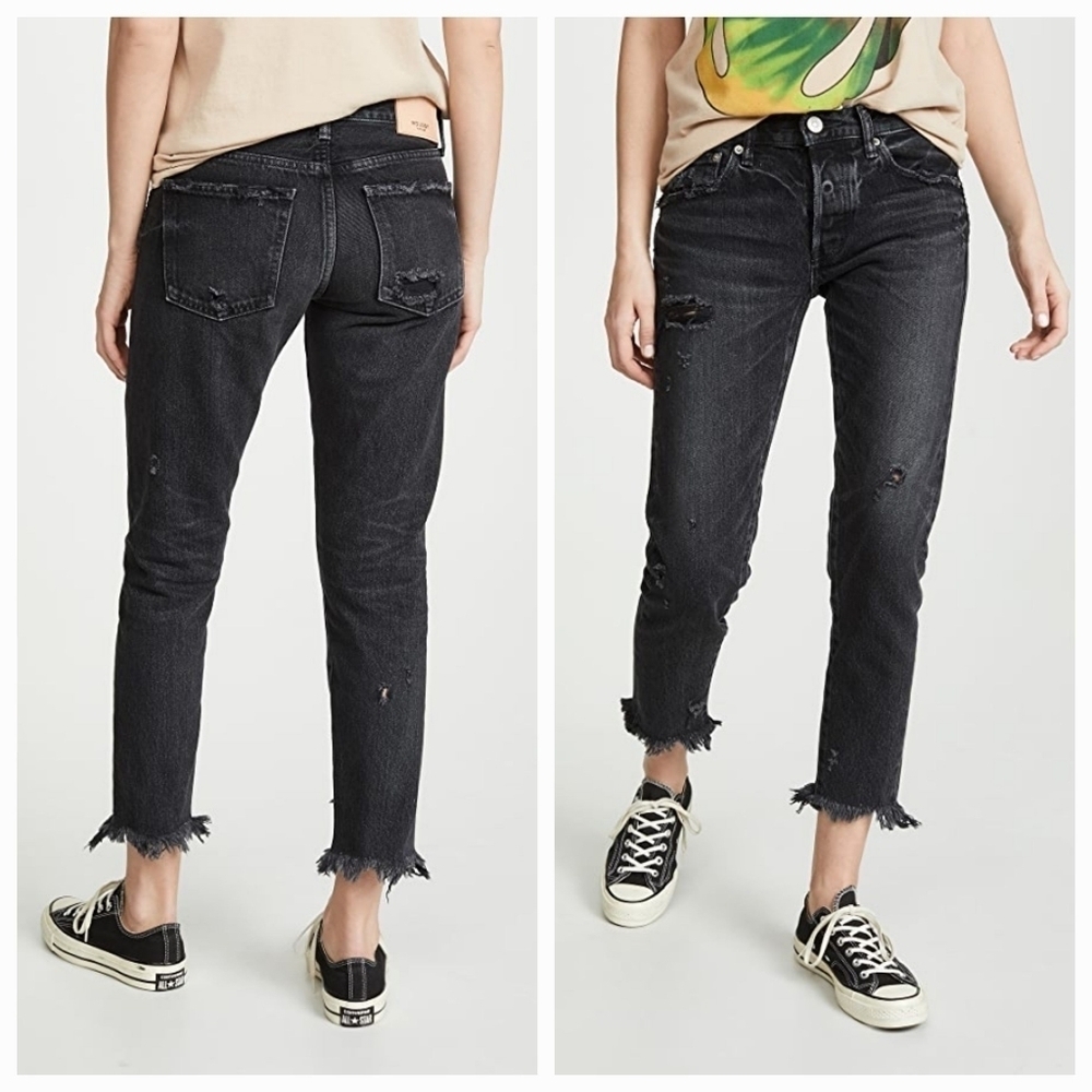 Moussy Vintage MV Kelley Tapered Jeans in Black size 26 NWT